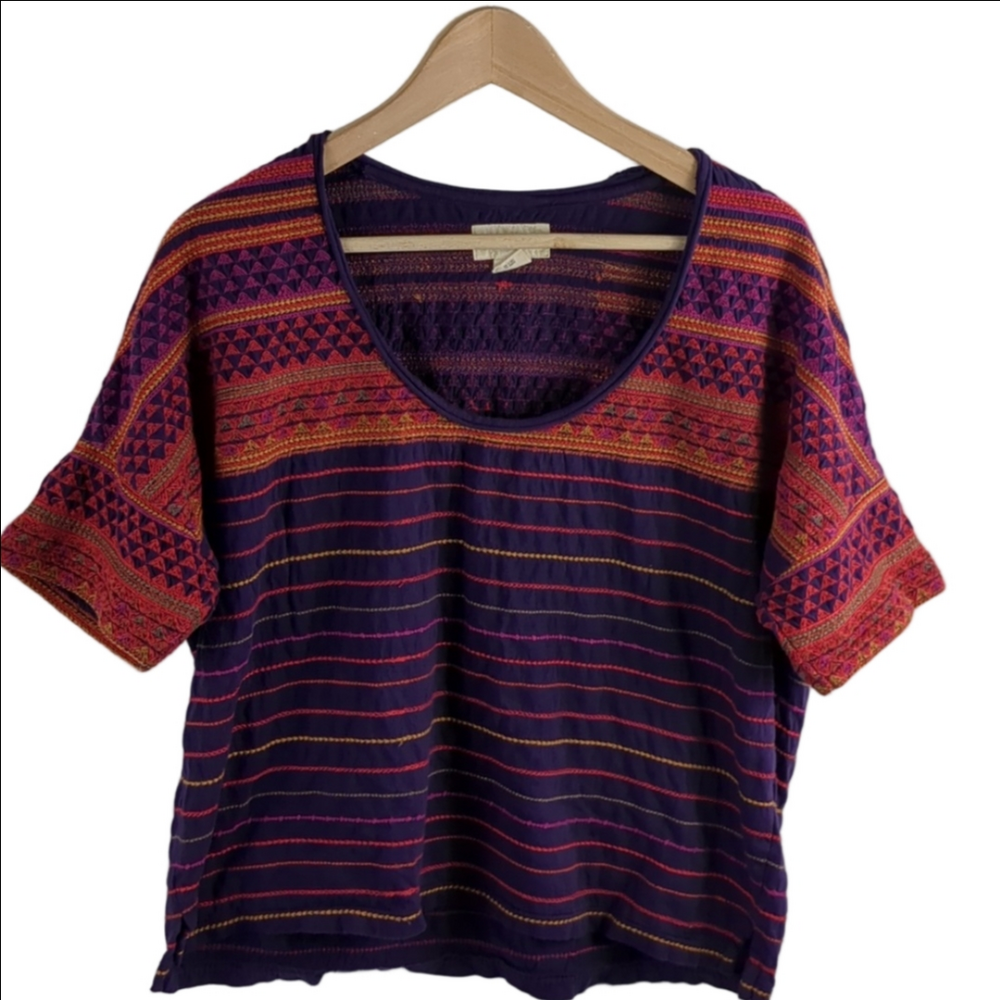 Denim & Supply Ralph Lauren Womens Sweater Top Size S Purple Striped Boho